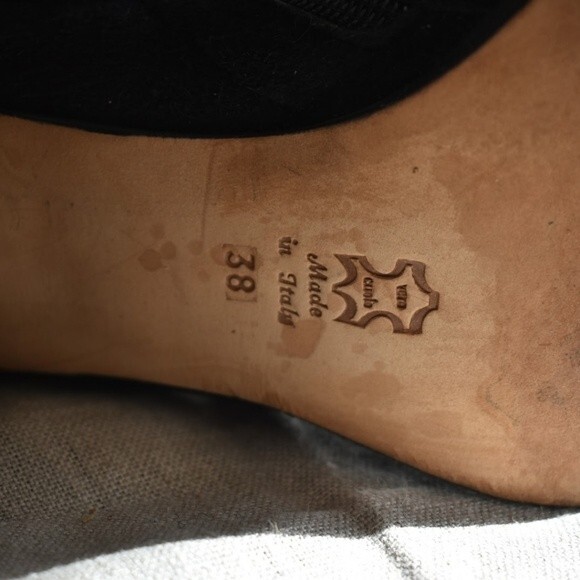 Ann Demeulemeester Black Velluto Suede Knee High Heeled Boots Sz 38 (7.5") - Picture 13 of 14